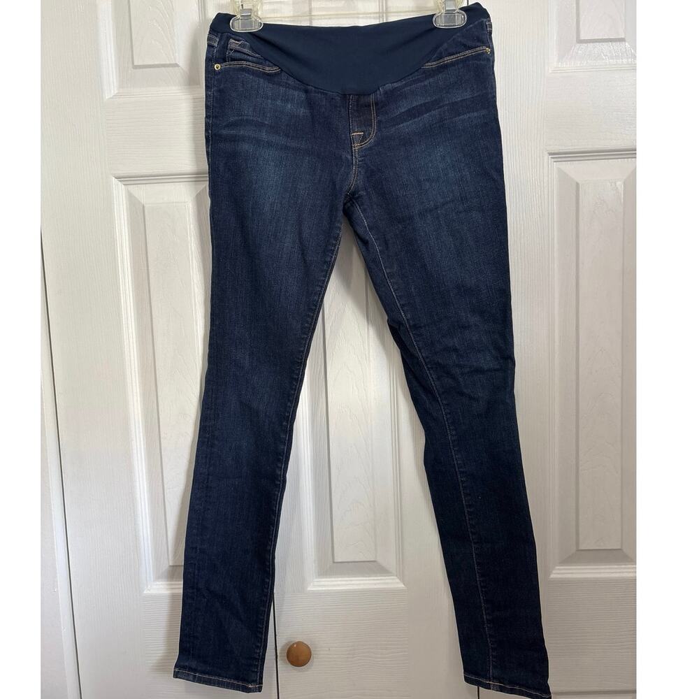 Frame Denim Maternity Dark Wash Full Belly Panel Skinny Jeans Size 28
